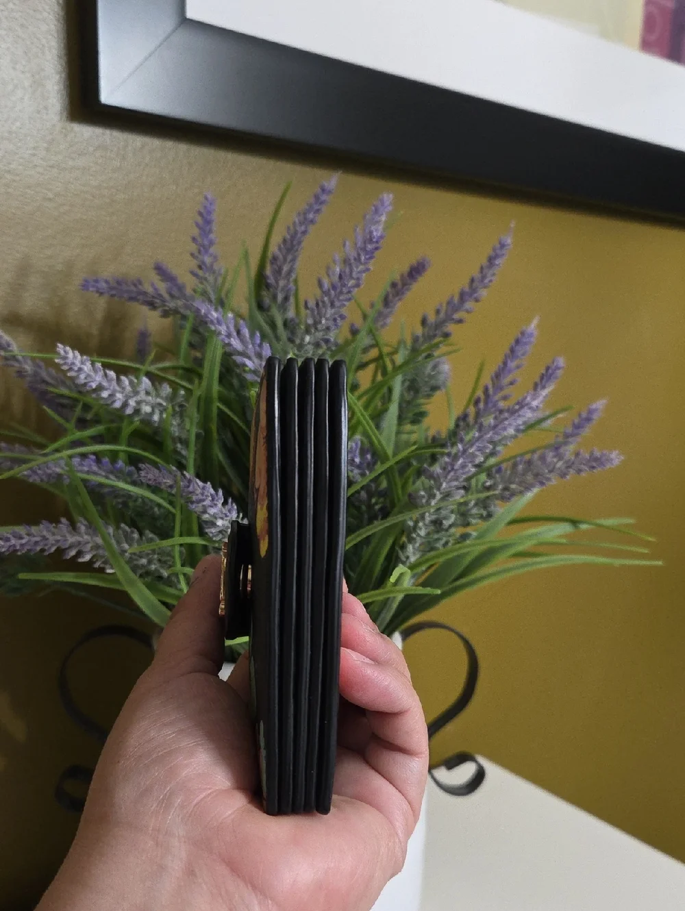 Coach Accordion Card Case  Black Floral  Leather Wallet - Picture 7 of 11